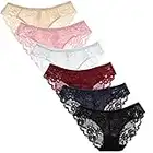 HOKEMP Damen Panties Unterhosen mit Spitze Slips Hipster Unterwäsche Höschen 6er Pack