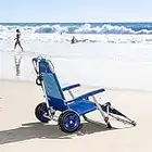 WSDJ 2-in-1 Beach Day Outdoors Folding Lounge Chair+Collapsible Beach Cart with Big Wheels for Sunbathing|Sun Chair|Tanning Chair|Portable|Lightweight, Camping Chair, Lounger for Patio