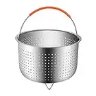 MCUILEE® Vaporeras para ollas, Cesta de Vapor con Inserto para cocinar arroz de Acero Inoxidable Cesto de Limpieza de Frutas multifunción con asa Cubierta de Silicona