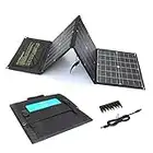 Panel Solar 60W portatil Plegable Panel Solar Kit con 2 Puertos USB QC3.0 PD12V DC Salida Impermeable Cargador Solar para Banco de energía/teléfono móvil/Camping y batería de Coche de 12 V