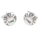 MRCUFF Stereo Radio Tone Volume Knob Retro Telephone Dial Music Pair Cufflinks in Presentation Gift Box & Polishing Cloth