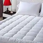EASELAND Queen Size Mattress Pad Pillow Cover Quilted Fitted Mattress Protector Cotton Top 8-21" Deep Pocket Cooling Mattress Topper (60x80 Inches, White)