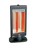 Royal Sovereign 21" Oscillating Infrared Radiant Tower Heater for Home and Office. 2 Heat Settings 800W/ 400W. Safe and Quiet with 70° oscillating feature, Black, Medium