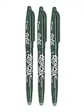 Pilot Green Frixion Rollerball Erasable Pens Pen 0.7mm Nib Tip 0.35mm Line BL-FR7 (Pack Of 3)