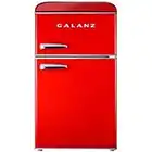 Galanz Retro Compact Mini Fridge with Freezer, 2-Door, Energy Efficient, Small Refrigerator for Dorm, Office, Bedroom, 3.1 Cu.Ft, Red