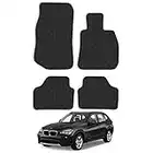 Car Mats for BMW X1 (2010-2015) [E84] Tailored Fit Rubber Floor Mat Set Accessory Black Custom Fitted 4 Pieces - Anti-Slip Backing, Heavy Duty & Waterproof