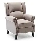 More4Homes CHARLOTTE MODERN FABRIC PUSHBACK RECLINER ARMCHAIR SOFA ACCENT CHAIR RECLINING (Pumice)