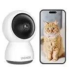 2K Indoor Security Camera WiFi Support Motion Detection&Tracking, DEKCO Baby Monitor with Night Vision, Phone Notification and 2-Way Audio, 360° PTZ Camera Surveillance Interieur Work with Alexa