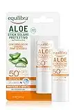 Equilibra Solari, Aloe Stick Solare Protettivo SPF 50+, Stick Solare a Base di Aloe Vera per Proteggere le Zone Sensibili, per Contorno Occhi, Labbra, Naso, Orecchie, Tatuaggi, Nei e Macchie, 12 ml