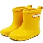 BAIYOU Unisex Baby Wellington Non-Slip PVC Rain Boots, Yellow, 5.5 UK Child