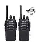 BaoFeng BF-888S(BF-88A) FRS Radio Walkie Talkie 0.5W 16-Channel Two Way Radio with Acoustic Tube Earpiece, LED Flashlight, USB Charger 2 Pack