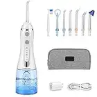 [2023 New Version]Leominor Cordless Water Flosser Professional Oral Irrigator,Portable Dental Flosser IPX7 Waterproof,with Travel Bag and 7 Jet Tips, Rechargeable for Home&Travel