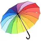 iX-brella Long parapluie de qualité 16 parties résistant aux tempêtes 1 m de diamètre Arc-en-ciel