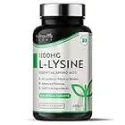 L-Lysine 1100mg High Strength - 240 Vegan & Gluten Free Tablets (8 Month Supply) - Cold Sore Treatment, Essential Amino Acid Supplement - Normal Growth and Muscle Turnover - Made in The UK - Nutravita