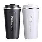 Diller Tazze da Viaggio per caffè Termica inox 450ml/350ml Voyages Classic IT8768 (350ml, bianco)