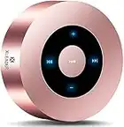 [Smart Touch] Bluetooth Speaker XLeader SoundAngel A8 (3rd Gen) Premium Rose Gold 3D Mini Speaker with Portable Waterproof Case Mic TF Card Aux Input 15h Music, for iPhone iPad Shower Kids Girl Gift