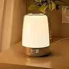 Vicsoon Sunrise Alarm Clock, Night Light Wake up Light with Sunrise Simulation, Dimmable Touch Bedsides Lamp 6 RGB Colors 5 Nature Sounds for Bedrooms