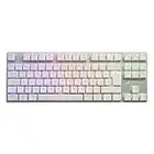 Sharkoon PureWriter RGB TKL Mechanische Low Profile-Tastatur (RGB Beleuchtung, rote Schalter, Flache Tasten, Tenkeyless, Beleuchtungseffekte, abnehmbarem USB Kabel) weiß