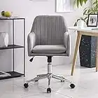 Hironpal Office Chair for Home,Velvet Executive Ergonomic Swivel Chair with Armrests and Back Support for Reception Home Office Furniture Grey