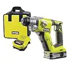 Ryobi R18SDS-L25S Marteau à percussion sans fil 18 V avec raccord SDS-Plus pour perceuse, vis, perceuse marteau/burinage facile, éclairage LED, GripZoneTM avec batterie lithium-ion 18V 2,5 Ah Vert