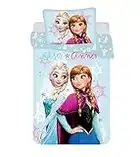 Disney La Reine des Neiges Anne Elsa Parure de lit Motif floral Bleu