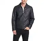 Dockers Men's Faux Leather Jacket (Standard and Big & Tall), Navy, Medium