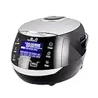 Yum Asia Sakura Rice Cooker with Ceramic Bowl and Advanced Fuzzy Logic (8 Cup, 1.5 Litre) 6 Rice Cook Functions, 6 Multicook Functions, Motouch LED Display, 220-240V UK/EU Power (Black and Silver)