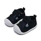 Tianohoh Baby Sneakers Infant Slipper for Baby Boy Girls Non-Slip Lightweight Indoor Outdoor First-Walkers Trainers Comfortable Protect Toes Cute D#Black-15-18Months