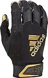 adidas Adizero Football Gloves, 2X-Large, Black/Metalic Gold - Receivers Gloves with Added Grip