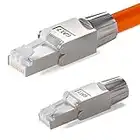 hb-digital 2X conector de red CAT.7 RJ-45 NS-7 de desplazamiento de aislamiento (LSA) contactos dorados LAN Gigabit Conector crimpado sin herramientas para cables de conexión CAT8 CAT7 CAT6a DSL STP