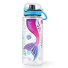 Cute Water Bottle for School Kids Girls, BPA FREE Tritan & Leak Proof & Easy Clean & Carry Handle, 23oz/ 680ml - Mermaid