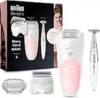 Braun Silk-épil 5 Epilator For Hair Removal, 3 In 1, Includes Shaver & Trimmer Head, Cordless, Gentle Hair Removal Setting, Wet & Dry, 100% Waterproof, 2 Pin Bathroom Plug, 5-820, White/Pink