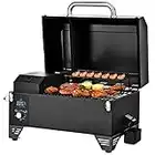 Giantex Portable Pellet Grill and Smoker, 8 in 1 Tabletop Pellet Grill, 256 sq.in Cooking Area Temperature 180°F to 500°F, Outdoor Wood Pellet Smoker for BBQ Camping Tailgating RV Cooking (Black)