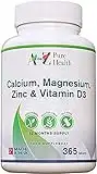 Calcium, Magnesium, Zinc & Vitamin D Supplement | Premium Multi-Vitamin Supplement | 365 Easy to Swallow Tablets (1 Year Supply) | Multimineral with Calcium Immune Booster | Osteo Supplements