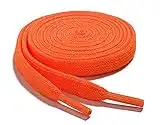 WELKOO lacci piatti, lacci durevoli in cotone 100%, 1 paio. Colori Arancione e lunghezza (120 cm x 8 mm). Compatibile con Nike, Adidas, Converse, Reebok, New Balance e molti altri.