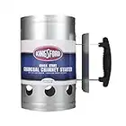 Kingsford BB0466 Deluxe BBQ Chimney Starter for Charcoal Grill, Silver