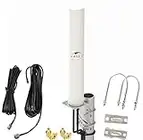 Kaser 4G LTE Antenne Outdoor Externe Mimo Omnidirektional 698-2700 MHz SMA Stecker mit CRC9 TS9 Adapter kompatibel mit 4G Router Verstärkung bis zu 12 dBi Empfang über 15 km (2 x 10m Kabel)