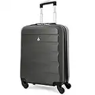 Aerolite 55x40x20 Ryanair Maximum Allowance 40L Lightweight Hard Shell Carry On Hand Cabin Luggage Suitcase with 4 Wheels - Also Approved for easyJet, British Airways, Jet2 and More (Charcoal)