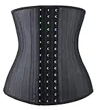 YIANNA Waist Trainer for Women Latex Steel Boned Corset Cincher Weight - Black ( 25 Steel Boned ) - XS