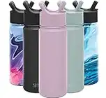 Simple Modern Kids Water Bottle with Straw Lid Vacuum Insulated Stainless Steel Metal Thermos Bottles | Reusable Leak Proof BPA-Free Flask for School | Summit Collection | 18oz, Lavender Mist