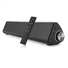 Portable Sound bar, Bestisan Soundbar Wired and Wireless Bluetooth 5.0 Speaker for TV Speakers Mini Home Theater Surround with Built-in Subwoofers Remote Control Smartphone Tablet PC Desktop Projector