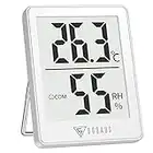 DOQAUS Room Thermometers Indoor, Mini Indoor Thermometer Room Temperature Monitor, Accurate Hygrometer Humidity Meter, Temperature Humidity Gauge for Home, Office, Nursery, Baby Room(white)