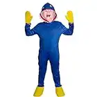 VOREAD Halloween Kids Big Mouth Monster Costume Cartoon Game Jumpsuit for Girls Boys with Gloves and Mask (Small(4-5Years), Blue) …