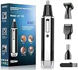 Nose and Ear Hair Trimmer-Professional USB Rechargeable Nose Hair Trimmer,4 in 1 Painless Nose Hair Trimmer for Men and Women,Water Resistant Dual Edge Blades for Easy Cleansing(Black)