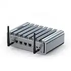 Fanless Mini PC with 2.5G Gigabit LAN,Firewall Micro Appliance Celeron J4125,4 x I225-V NIC,Support Firewall Software, AES-NI,12V,WiFi,HD-MI,VGA, USB 3.0,8GB RAM/256GB SSD