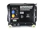 Warrior 6.25kVa Diesel Generator with Wireless Remote, 186cc Engine, 5500 Max Watts, Electric Start, 16L Tank & 12-hour run time, Quiet Running at 68dBA & Soundproof Canopy, AVR for Safe Running