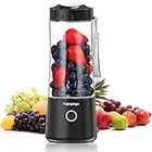 Topspitgo Mini Blenders Portable,400 Ml Mixeur Robot Culinaire Portable,Petit Blender Smoothie Personnel,USB fresh juice blenders Pour Enfants Voyage Fitness Boissons et Milk Shake (noir)