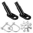 Valeny 2 Pezzi Attacco per Rimorchio Bicicletta, Aggancio per Passeggino Accoppiamento Rimorchio Bici, Gancio Traino Bici per Rimorchi di Bambini, Animale Domestico con 18 in 1 Snowflake Multi Tool