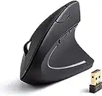 Anker AK-UBA 2.4G Wireless Vertical Ergonomic Optical Mouse, 800 / 1200 /1600 DPI, 5 Buttons for Laptop, Desktop, PC, Macbook - Black