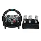 Logitech G29 Driving Force Racing Wheel and Floor Pedals, Real Force Feedback, Stainless Steel Paddle Shifters, Leather Steering Wheel Cover for PS5, PS4, PC, Mac - Black